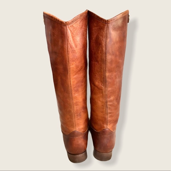 Frye Melissa Button 2 Cognac Leather Tall Boots - Picture 12 of 15